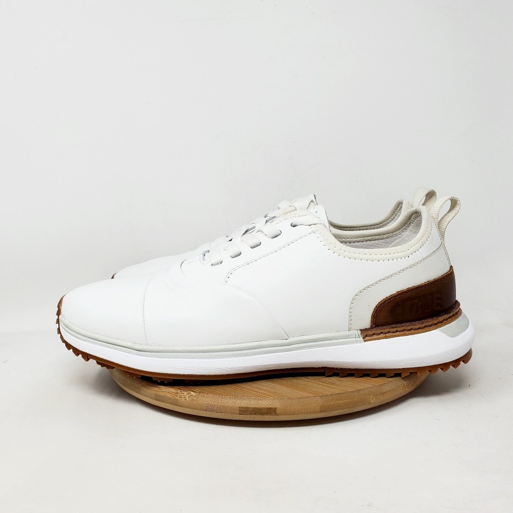True Linkswear Lux Pro Golf Shoe Men 9 White Leather Spikeless Wanderlux Sneaker